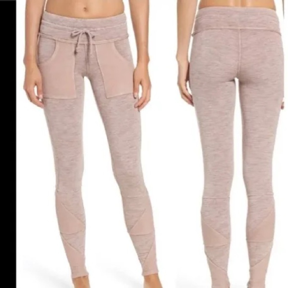 Free People Movement Kyoto Leggings Pant High Rise Patchwork Mushroom Small - Picture 8 of 8